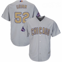 Womens Majestic Chicago Cubs 52 Justin Grimm Authentic Gray 2017 Gold Champion MLB Jersey