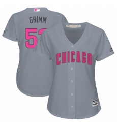 Womens Majestic Chicago Cubs 52 Justin Grimm Authentic Grey Mothers Day Cool Base MLB Jersey
