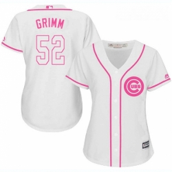 Womens Majestic Chicago Cubs 52 Justin Grimm Replica White Fashion MLB Jersey