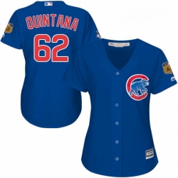 Womens Majestic Chicago Cubs 62 Jose Quintana Authentic Royal Blue Alternate MLB Jersey 
