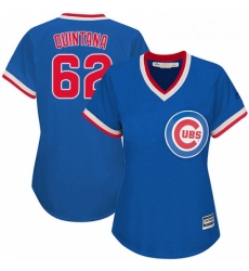 Womens Majestic Chicago Cubs 62 Jose Quintana Authentic Royal Blue Cooperstown MLB Jersey 