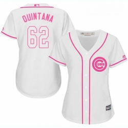 Womens Majestic Chicago Cubs 62 Jose Quintana Authentic White Fashion MLB Jersey 