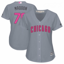 Womens Majestic Chicago Cubs 70 Joe Maddon Authentic Grey Mothers Day Cool Base MLB Jersey