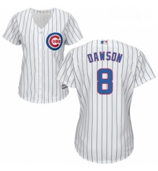 Womens Majestic Chicago Cubs 8 Andre Dawson Authentic White Home Cool Base MLB Jersey
