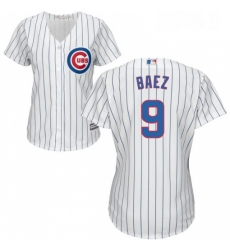 Womens Majestic Chicago Cubs 9 Javier Baez Authentic White Home Cool Base MLB Jersey