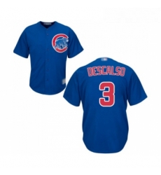 Youth Chicago Cubs 3 Daniel Descalso Authentic Royal Blue Alternate Cool Base Baseball Jersey 