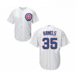 Youth Chicago Cubs 35 Cole Hamels Authentic White Home Cool Base Baseball Jersey 