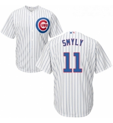 Youth Majestic Chicago Cubs 11 Drew Smyly Replica White Home Cool Base MLB Jersey 