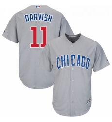 Youth Majestic Chicago Cubs 11 Yu Darvish Authentic Grey Road Cool Base MLB Jersey 
