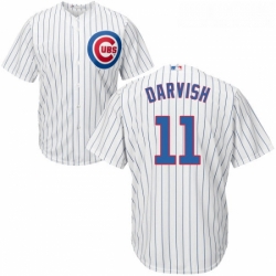 Youth Majestic Chicago Cubs 11 Yu Darvish Authentic White Home Cool Base MLB Jersey 