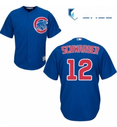 Youth Majestic Chicago Cubs 12 Kyle Schwarber Replica Royal Blue Alternate Cool Base MLB Jersey