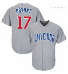 Youth Majestic Chicago Cubs 17 Kris Bryant Replica Grey Road Cool Base MLB Jersey