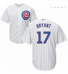 Youth Majestic Chicago Cubs 17 Kris Bryant Replica White Home Cool Base MLB Jersey