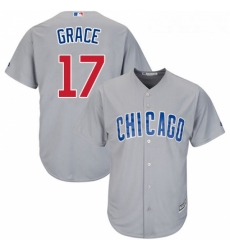 Youth Majestic Chicago Cubs 17 Mark Grace Authentic Grey Road Cool Base MLB Jersey