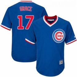 Youth Majestic Chicago Cubs 17 Mark Grace Authentic Royal Blue Cooperstown Cool Base MLB Jersey