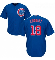Youth Majestic Chicago Cubs 18 Ben Zobrist Authentic Royal Blue Alternate Cool Base MLB Jersey