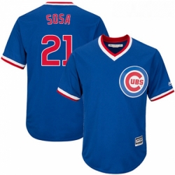 Youth Majestic Chicago Cubs 21 Sammy Sosa Authentic Royal Blue Cooperstown Cool Base MLB Jersey