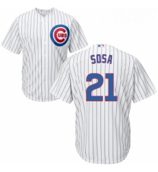 Youth Majestic Chicago Cubs 21 Sammy Sosa Replica White Home Cool Base MLB Jersey