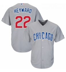 Youth Majestic Chicago Cubs 22 Jason Heyward Replica Grey Road Cool Base MLB Jersey