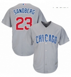 Youth Majestic Chicago Cubs 23 Ryne Sandberg Authentic Grey Road Cool Base MLB Jersey
