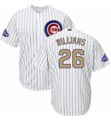 Youth Majestic Chicago Cubs 26 Billy Williams Authentic White 2017 Gold Program Cool Base MLB Jersey