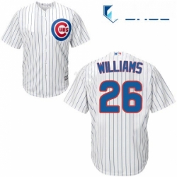 Youth Majestic Chicago Cubs 26 Billy Williams Authentic White Home Cool Base MLB Jersey