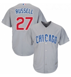 Youth Majestic Chicago Cubs 27 Addison Russell Replica Grey Road Cool Base MLB Jersey