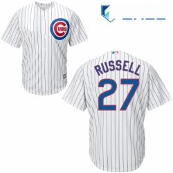 Youth Majestic Chicago Cubs 27 Addison Russell Replica White Home Cool Base MLB Jersey