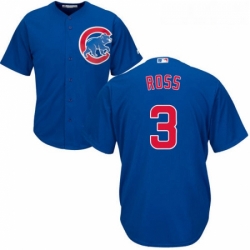 Youth Majestic Chicago Cubs 3 David Ross Authentic Royal Blue Alternate Cool Base MLB Jersey