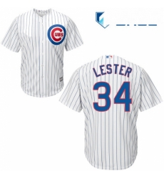 Youth Majestic Chicago Cubs 34 Jon Lester Authentic White Home Cool Base MLB Jersey