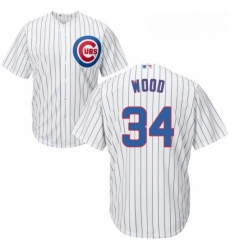 Youth Majestic Chicago Cubs 34 Kerry Wood Authentic White Home Cool Base MLB Jersey