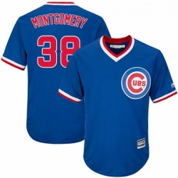 Youth Majestic Chicago Cubs 38 Mike Montgomery Authentic Royal Blue Cooperstown Cool Base MLB Jersey