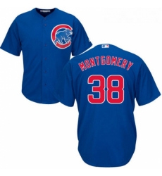Youth Majestic Chicago Cubs 38 Mike Montgomery Replica Royal Blue Alternate Cool Base MLB Jersey
