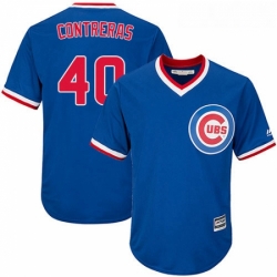Youth Majestic Chicago Cubs 40 Willson Contreras Replica Royal Blue Cooperstown Cool Base MLB Jersey