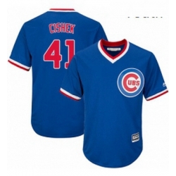 Youth Majestic Chicago Cubs 41 Steve Cishek Authentic Royal Blue Cooperstown Cool Base MLB Jersey 