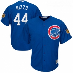Youth Majestic Chicago Cubs 44 Anthony Rizzo Authentic Royal Blue 2017 Spring Training Cool Base MLB Jersey