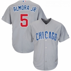Youth Majestic Chicago Cubs 5 Albert Almora Jr Authentic Grey Road Cool Base MLB Jersey 