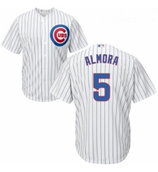 Youth Majestic Chicago Cubs 5 Albert Almora Jr Authentic White Home Cool Base MLB Jersey 