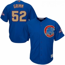 Youth Majestic Chicago Cubs 52 Justin Grimm Authentic Royal Blue 2017 Gold Champion Cool Base MLB Jersey