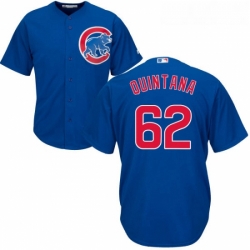 Youth Majestic Chicago Cubs 62 Jose Quintana Authentic Royal Blue Alternate Cool Base MLB Jersey 