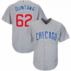 Youth Majestic Chicago Cubs 62 Jose Quintana Replica Grey Road Cool Base MLB Jersey 