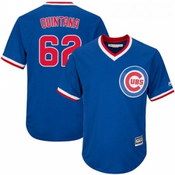 Youth Majestic Chicago Cubs 62 Jose Quintana Replica Royal Blue Cooperstown Cool Base MLB Jersey 