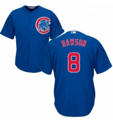 Youth Majestic Chicago Cubs 8 Andre Dawson Authentic Royal Blue Alternate Cool Base MLB Jersey