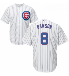 Youth Majestic Chicago Cubs 8 Andre Dawson Replica White Home Cool Base MLB Jersey