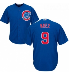 Youth Majestic Chicago Cubs 9 Javier Baez Authentic Royal Blue Alternate Cool Base MLB Jersey