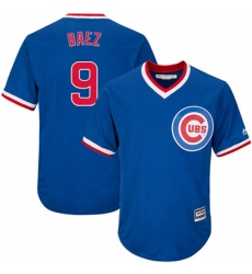Youth Majestic Chicago Cubs 9 Javier Baez Authentic Royal Blue Cooperstown Cool Base MLB Jersey