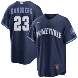 Youth Ryne Sandberg Chicago Cubs Wrigleyville 2021 City Connect Jersey