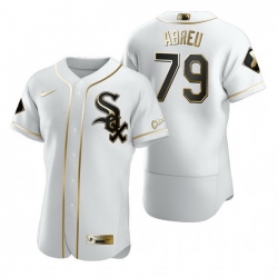 Chicago White Sox 79 Jose Abreu White Nike Mens Authentic Golden Edition MLB Jersey