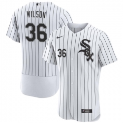 Men Chicago White Sox 36 Steven Wilson White Flex Base Stitched Baseball Jersey