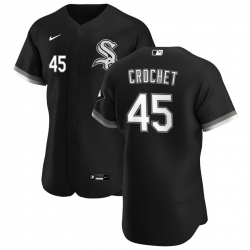 Men Chicago White Sox 45 Garrett Crochet Men Nike Black Alternate 2020 Flex Base Player MLB Jersey